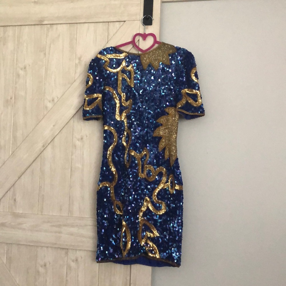 Sequined dress petite Medium, pure silk & rayon